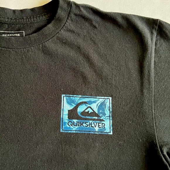 Quiksilver T-shirt Men’s Black Medium Surf Beach Theme Short Sleeve - Picture 3 of 7